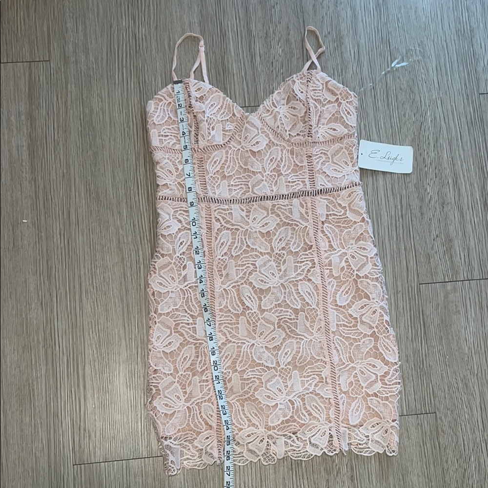 NWT Just Me Size Small Elegant Pink Lace Dress - Picture 4 of 5